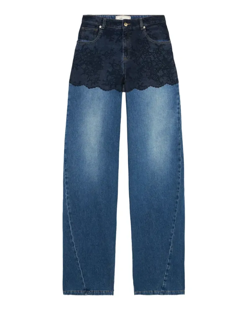 Blumarine Jeans mit Trompe-l'oeil-Print - Blau Blau
