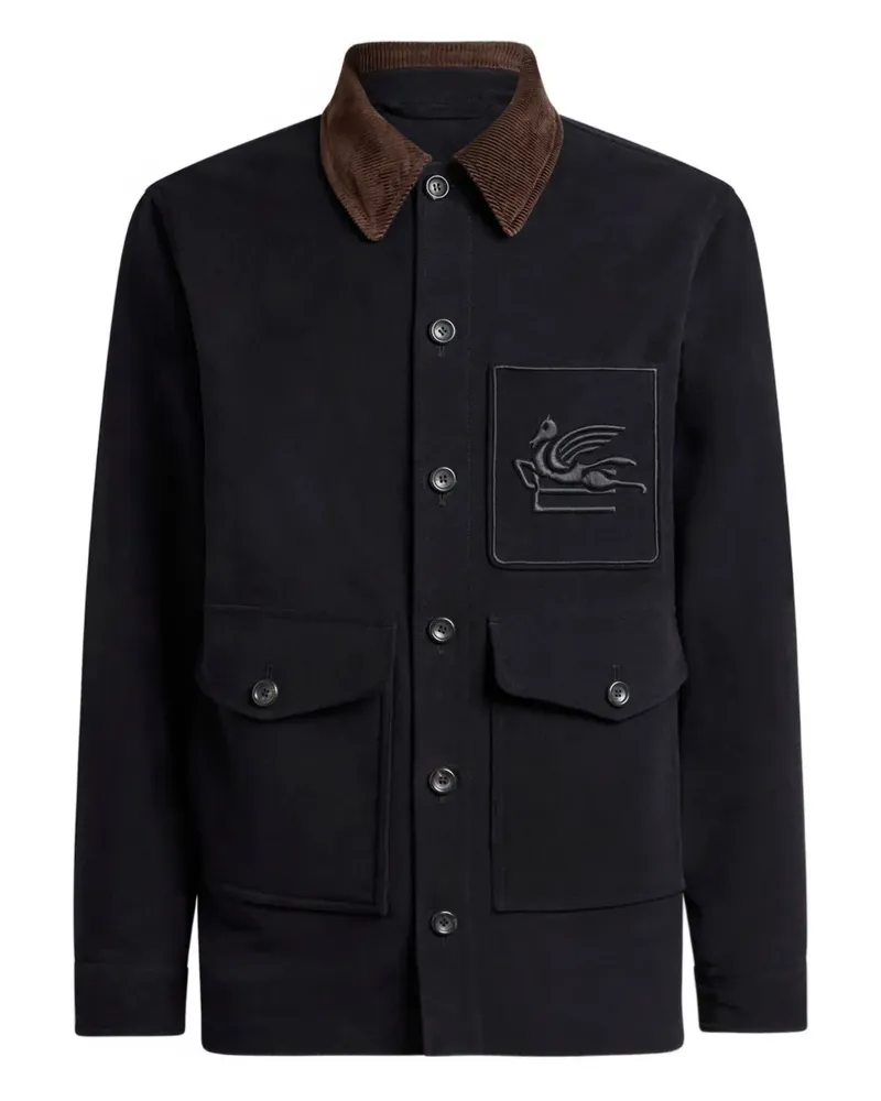 Etro Pegaso Jacke mit aufgesetzter Tasche - Schwarz Schwarz