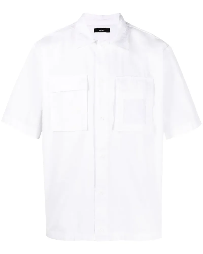 Diesel S-Gunn Hemd aus Baumwoll-Till - Weiß Weiß
