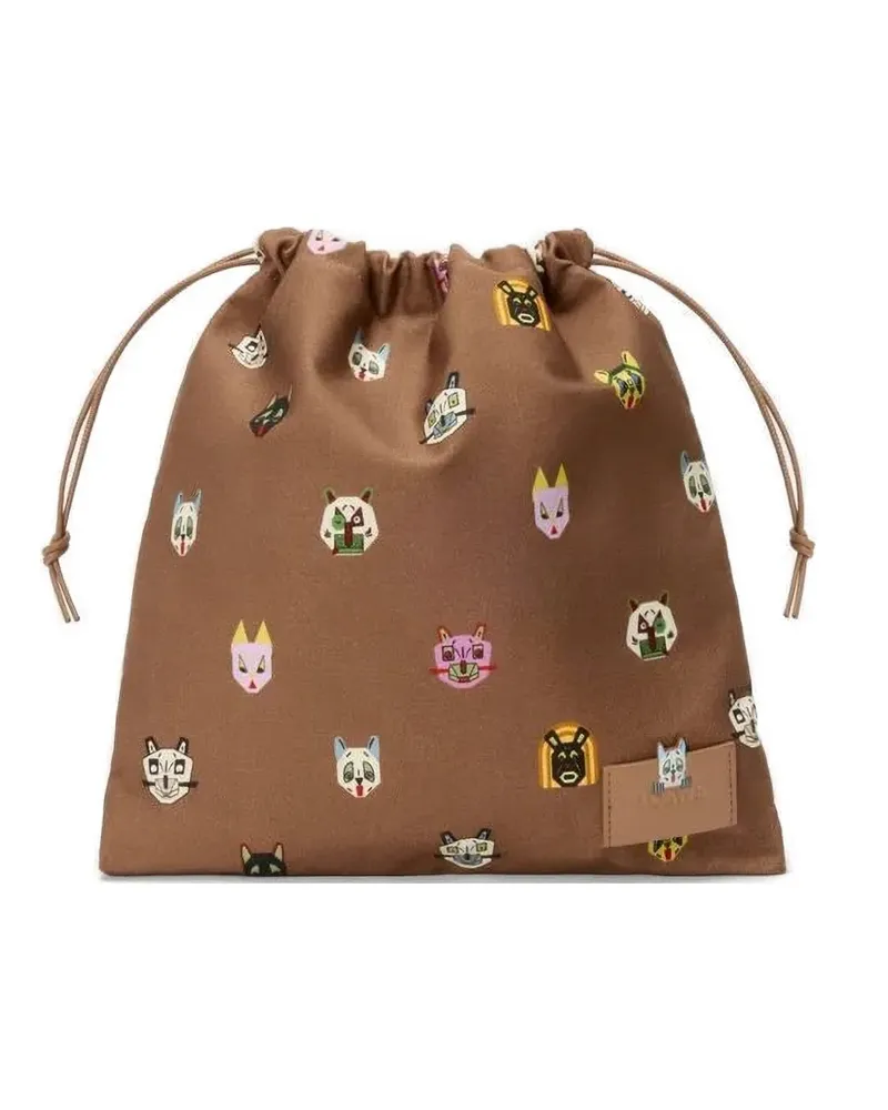 Loewe cats drawstring pouch - Braun Braun