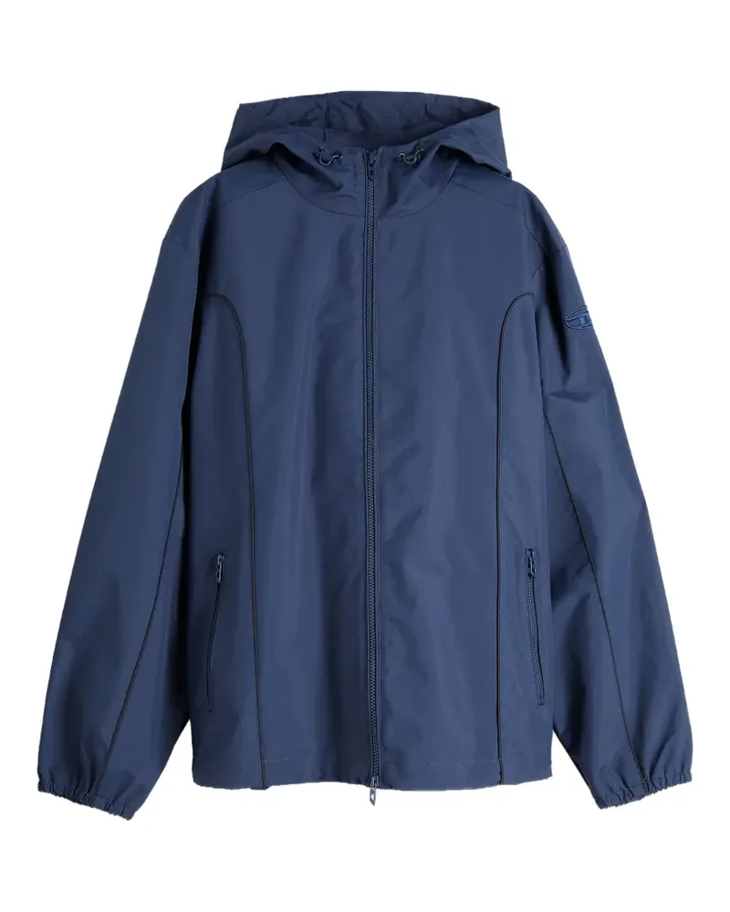 Diesel Windbreaker mit Kontrastpaspeln - Blau Blau