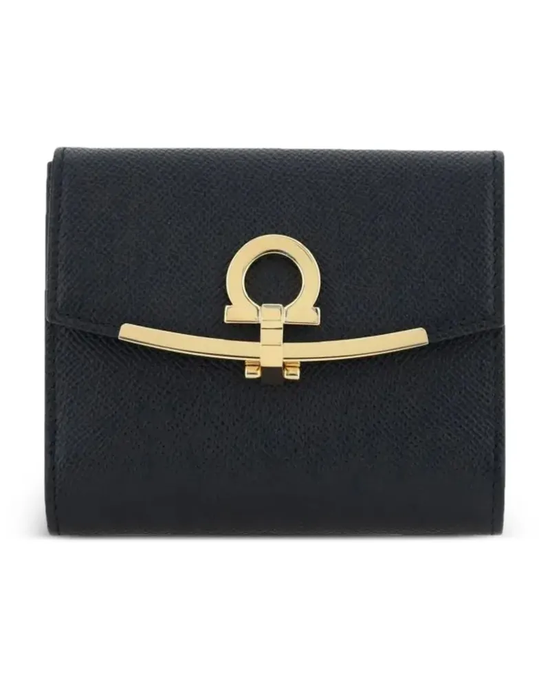 Ferragamo Gancini compact wallet - Schwarz Schwarz