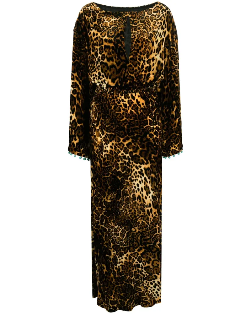 Roberto Cavalli Maxikleid mit Leoparden-Print - Braun Braun