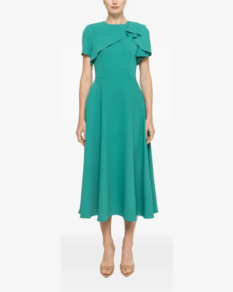 NISSA ruffled A-line midi dress - Grün Grün
