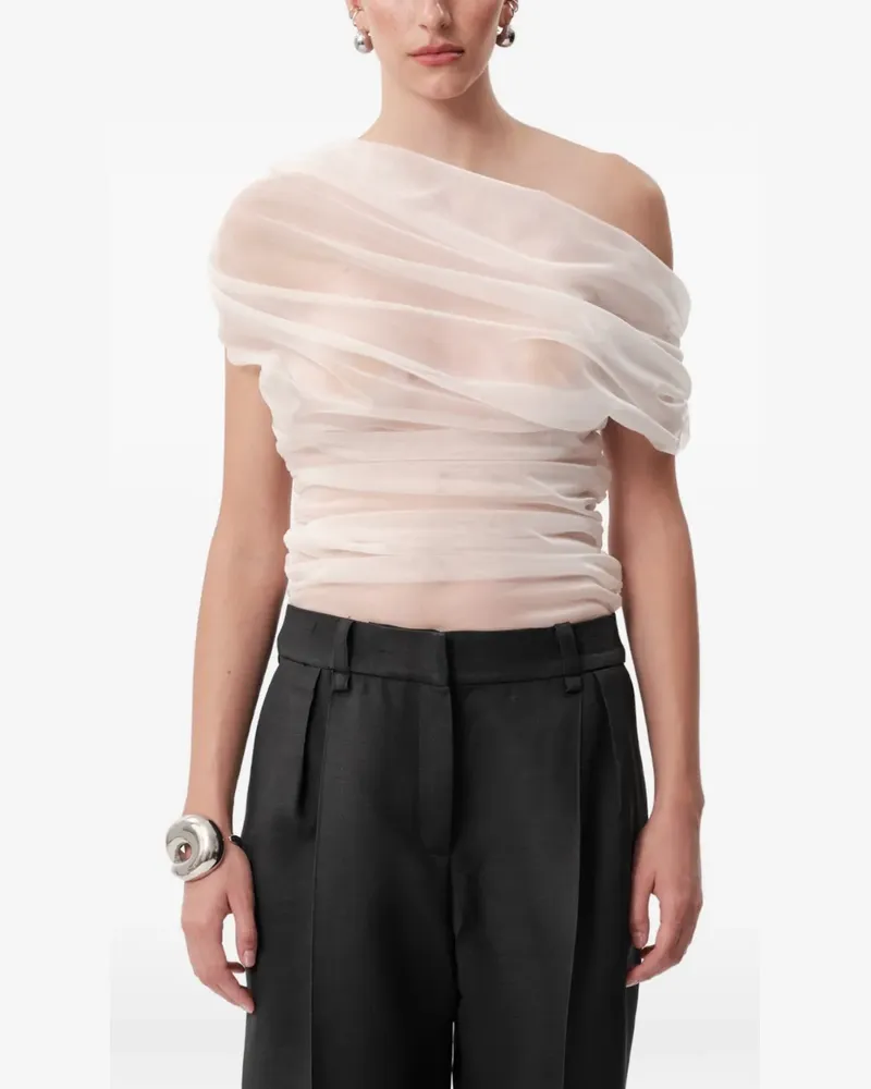 CONCEPTO Blur off-shoulder sheer blouse - Weiß Weiß
