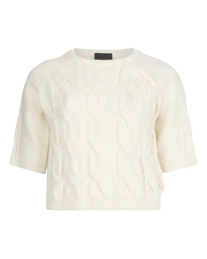Liu Jo Zopfmuster-Pullover mit Raglanärmeln - Weiß Weiß