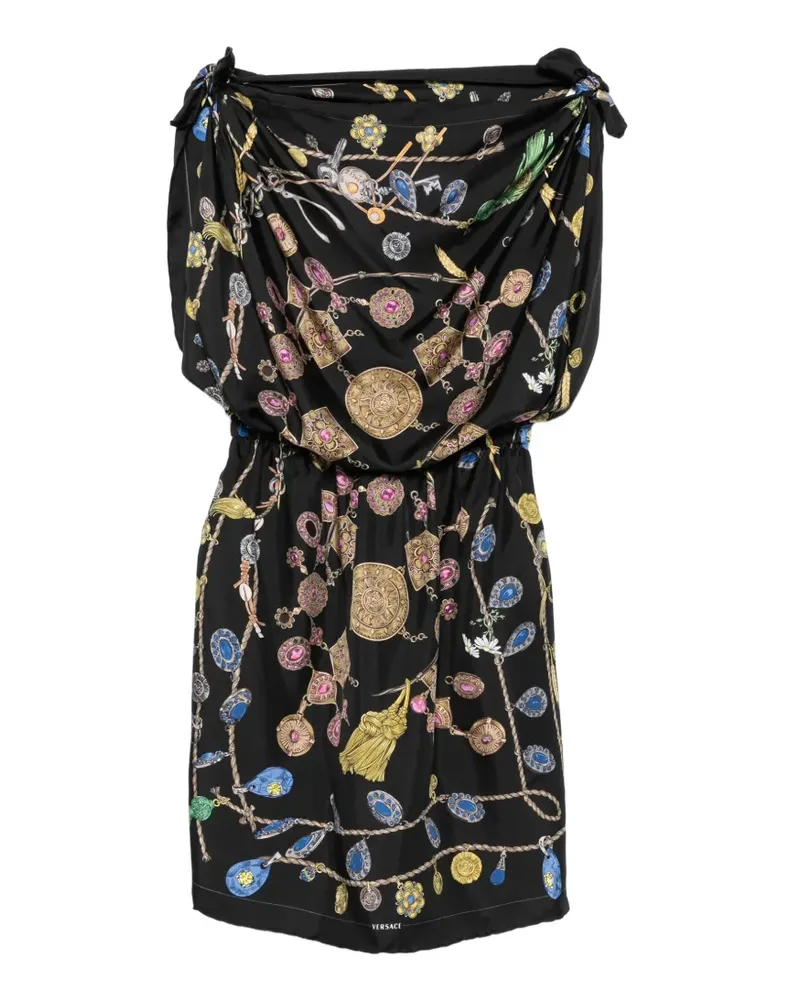 Versace Minikleid mit Schmuck-Print - Schwarz Schwarz