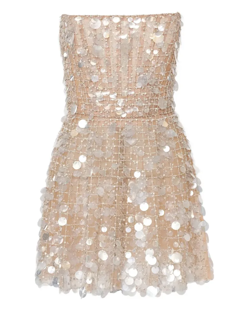 Carolina Herrera New York Minikleid mit Pailletten - Nude Nude