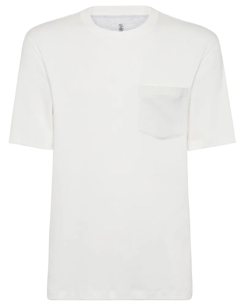 Brunello Cucinelli T-Shirt mit aufgesetzter Tasche - Weiß Weiß
