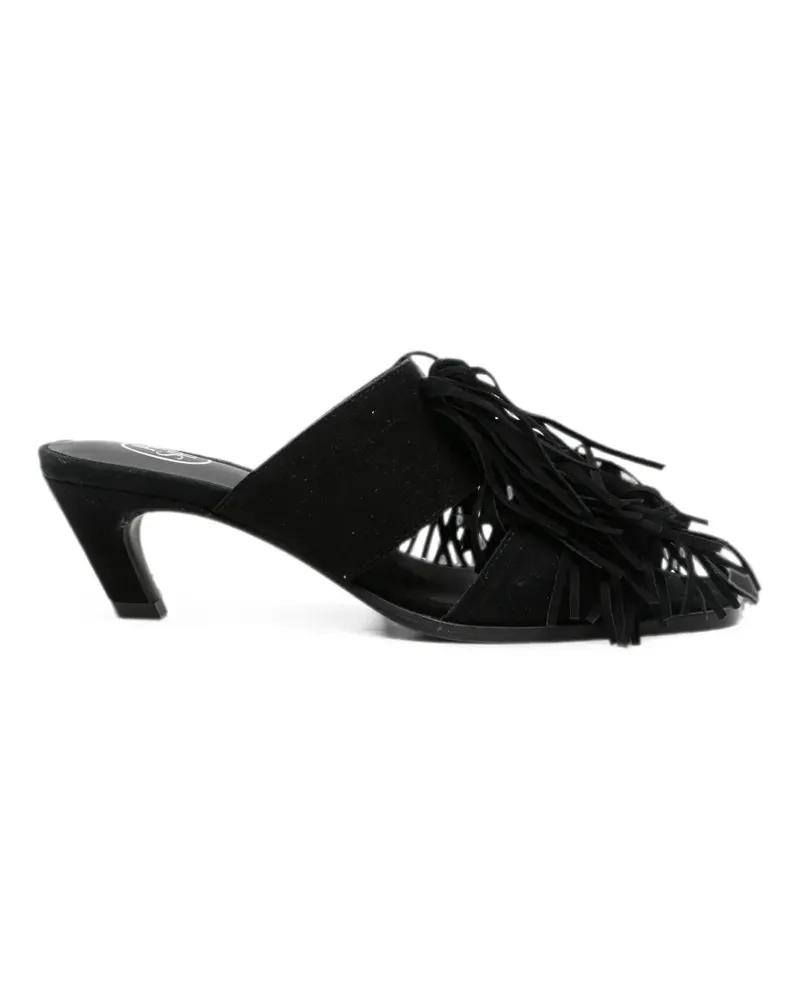 ash Quincy fringe-detail mules - Schwarz Schwarz