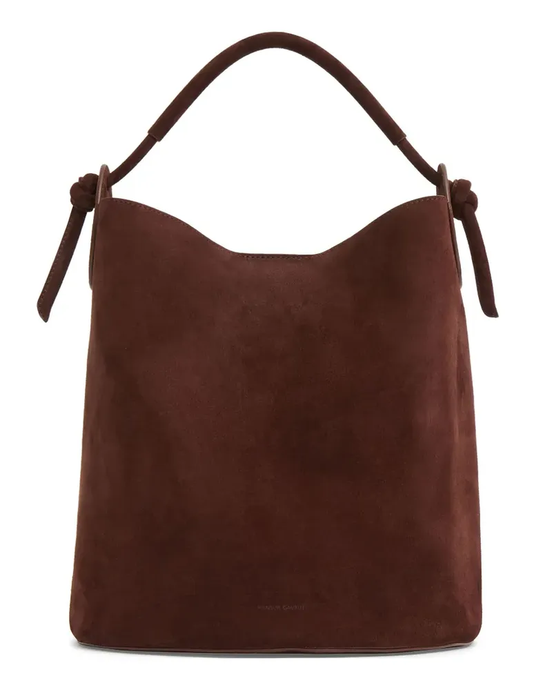 Mansur Gavriel Wildleder-Beuteltasche mit Knoten - Braun Braun