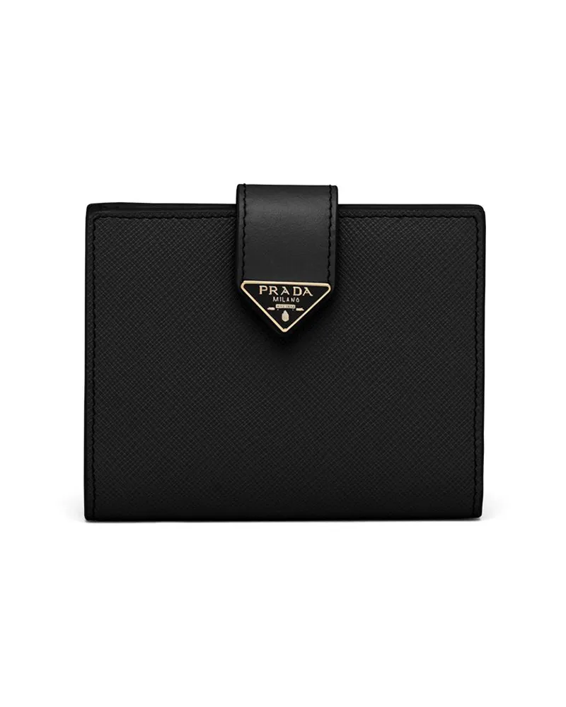 Prada Kleines Portemonnaie aus Saffiano-Leder - Schwarz Schwarz