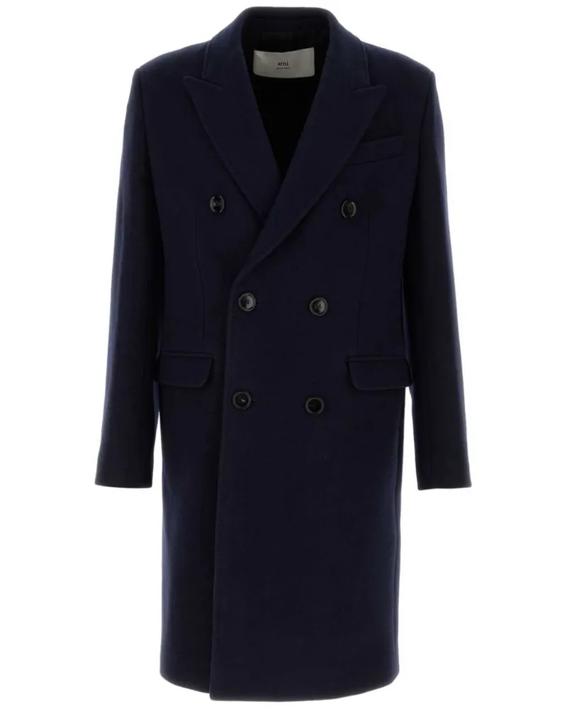 AMI Paris Doppelreihiger Mantel - Blau Blau