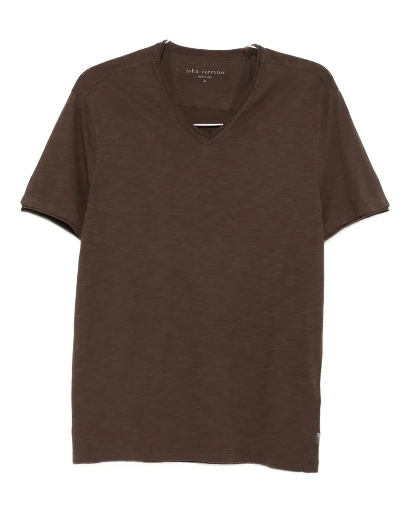 John Varvatos Miles V-neck T-shirt - Braun Braun