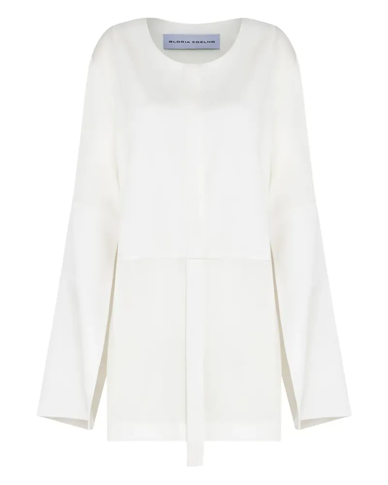 Gloria Coelho Cape-Bluse mit Kellerfalte - Weiß Weiß