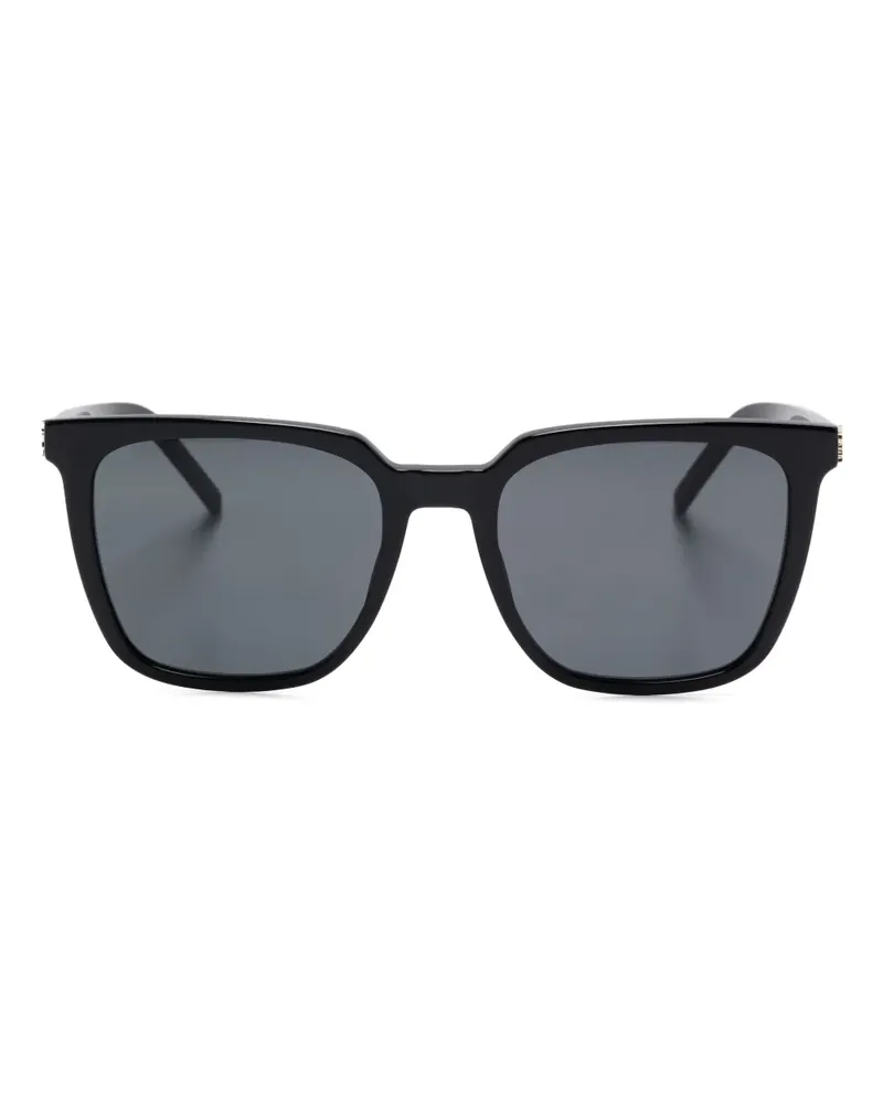 Saint Laurent Sonnenbrille mit eckigem Gestell - Schwarz Schwarz