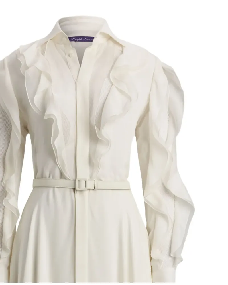 Ralph Lauren Gürtel-Hemdkleid mit Rüschendetail - Nude Nude