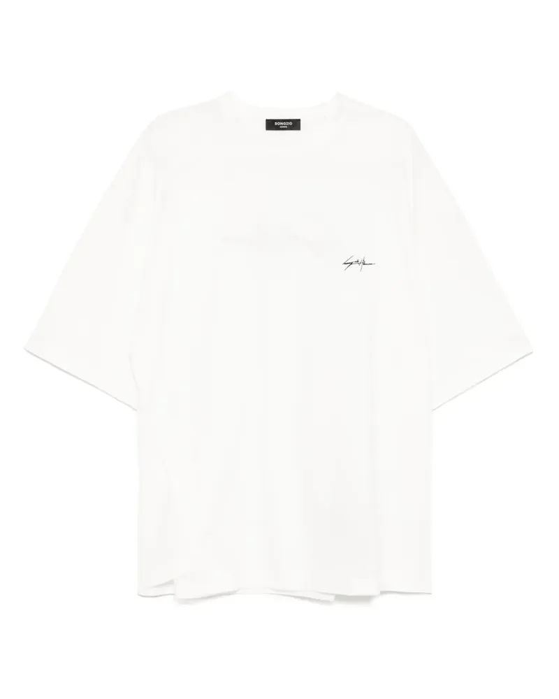 SONGZIO Asymmetrisches Autograph T-Shirt - Weiß Weiß