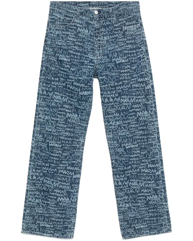 Marni Jeans im Layering-Look - Blau Blau