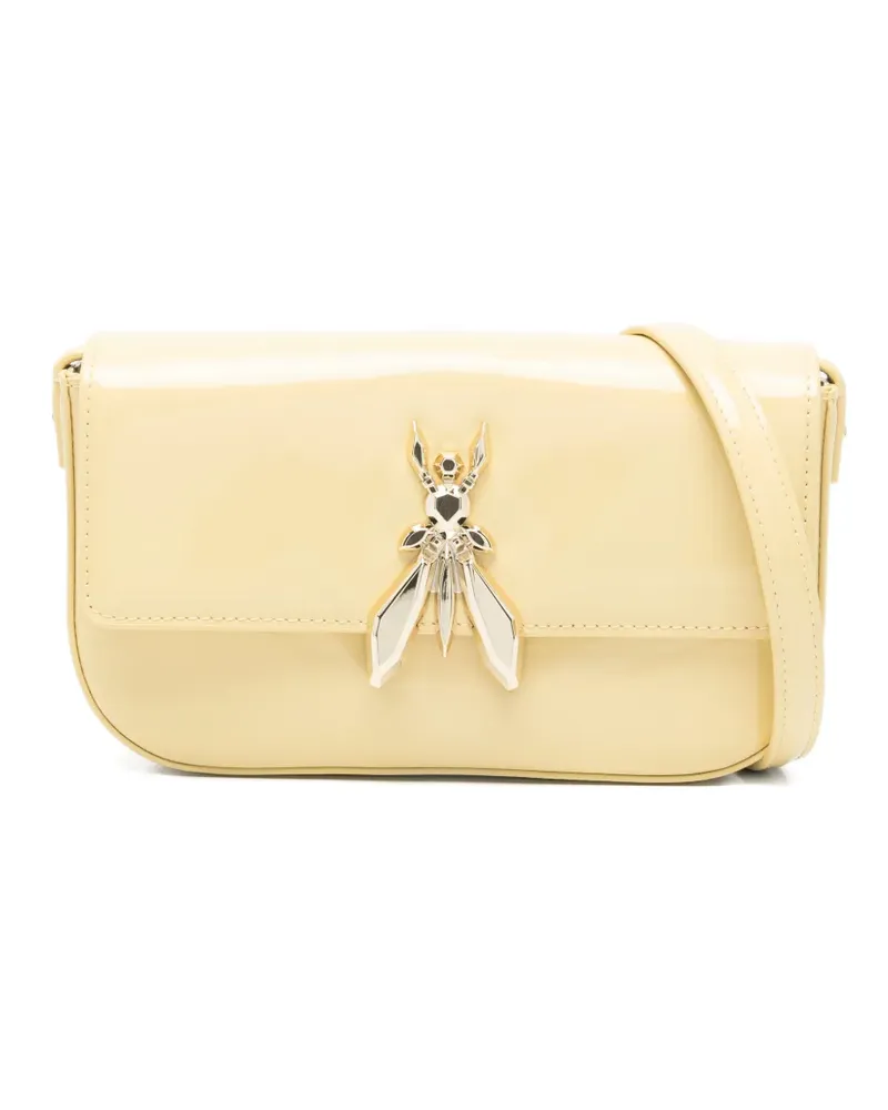 Patrizia Pepe glossy logo leather shoulder bag - Gelb Gelb