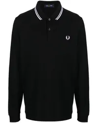 Fred Perry Poloshirt mit langen Ärmeln Schwarz