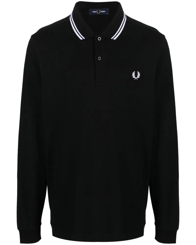 Fred Perry Poloshirt mit langen Ärmeln - Schwarz Schwarz