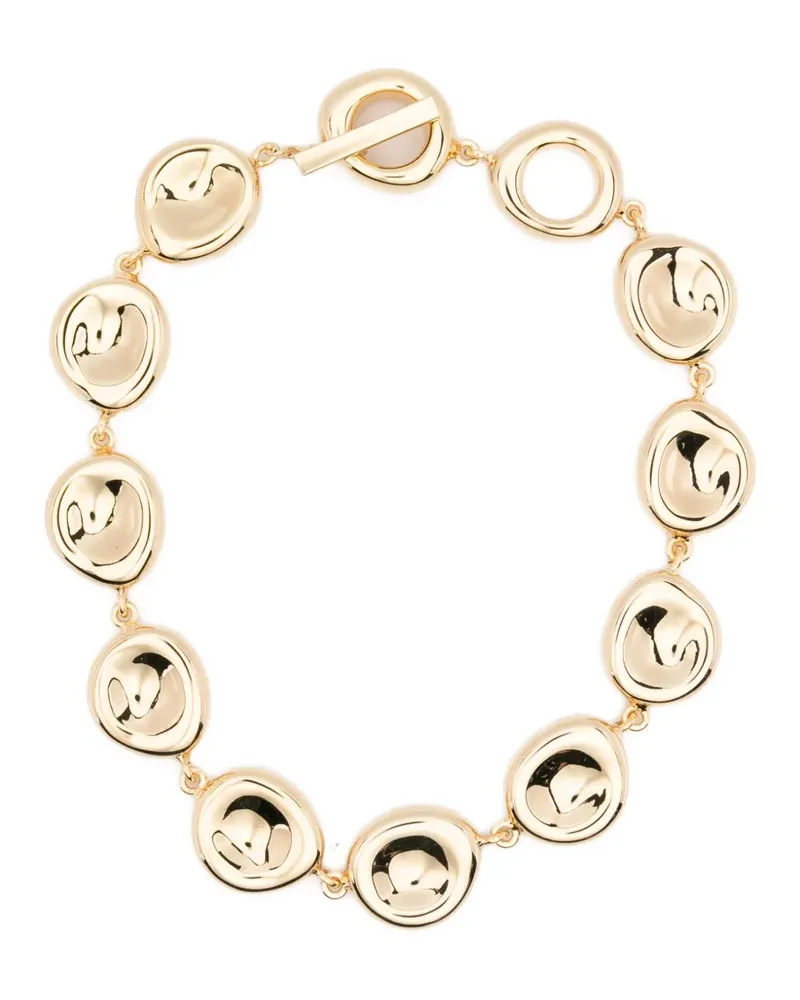 Joseph Bean gilded gold disc necklace Gold