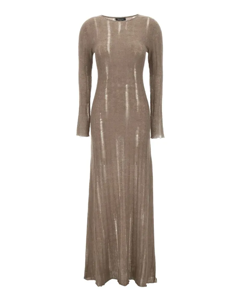 Fabiana Filippi Geripptes Maxikleid im Distressed-Look - Nude Nude