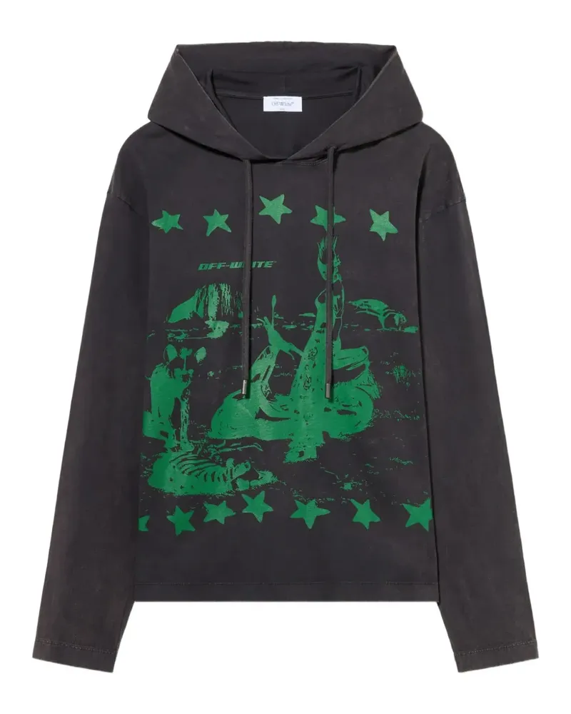 OFF-WHITE Langarmshirt mit grafischem Print - Grau Grau