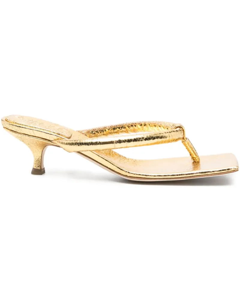 A.W.A.K.E. Geknotete Sandalen mit eckiger Kappe 60mm - Gold Gold