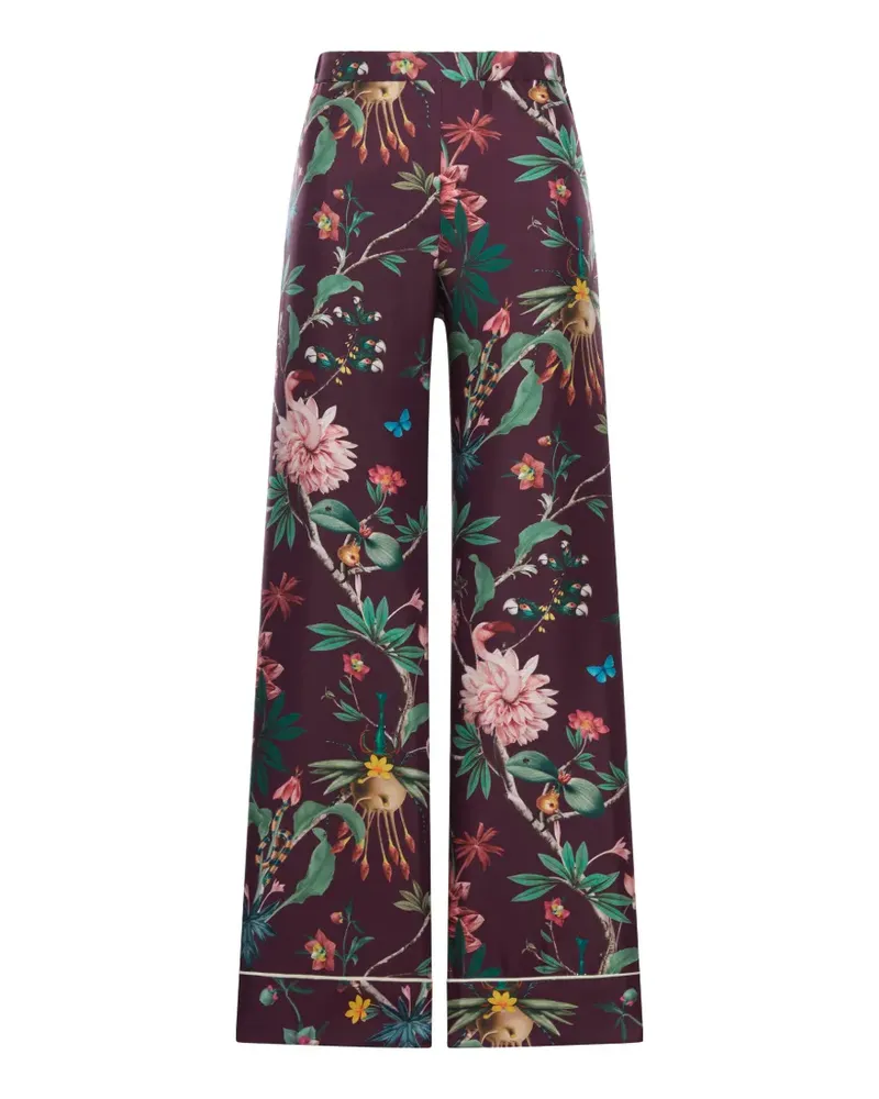 La DoubleJ floral-pattern trousers - Violett Violett