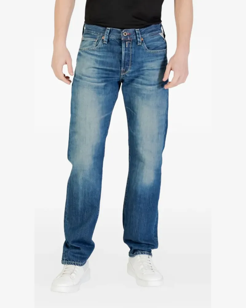 Replay faded-effect regular-fit jeans - Blau Blau