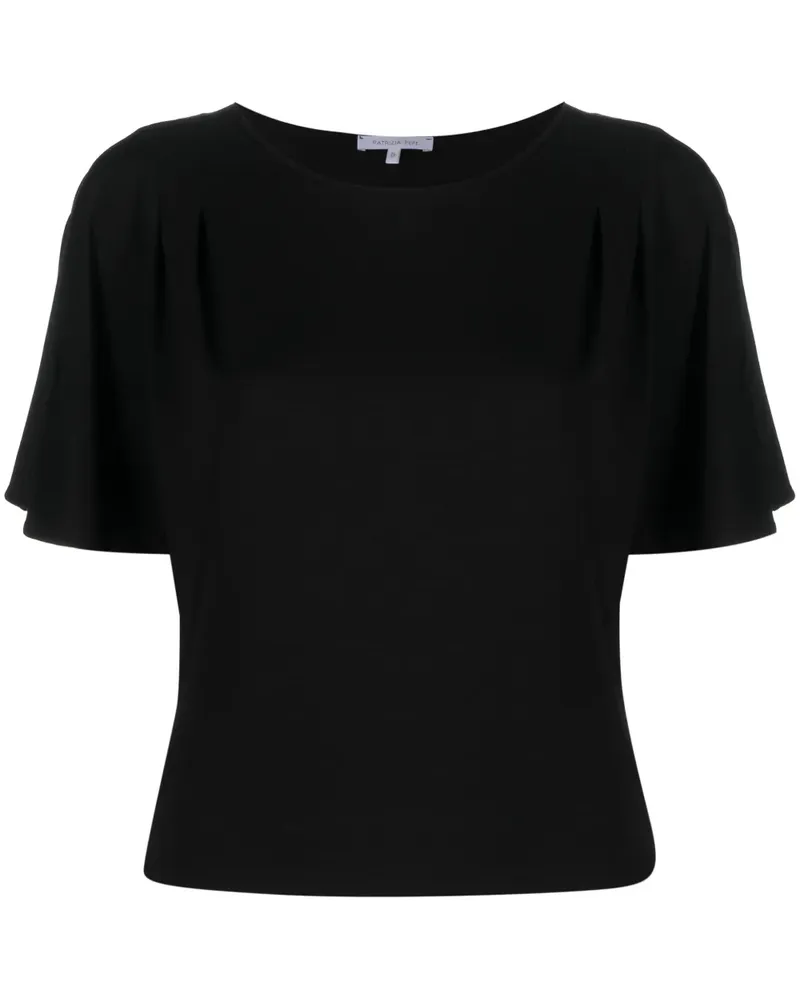 Patrizia Pepe T-Shirt mit U-Boot-Ausschnitt - Schwarz Schwarz