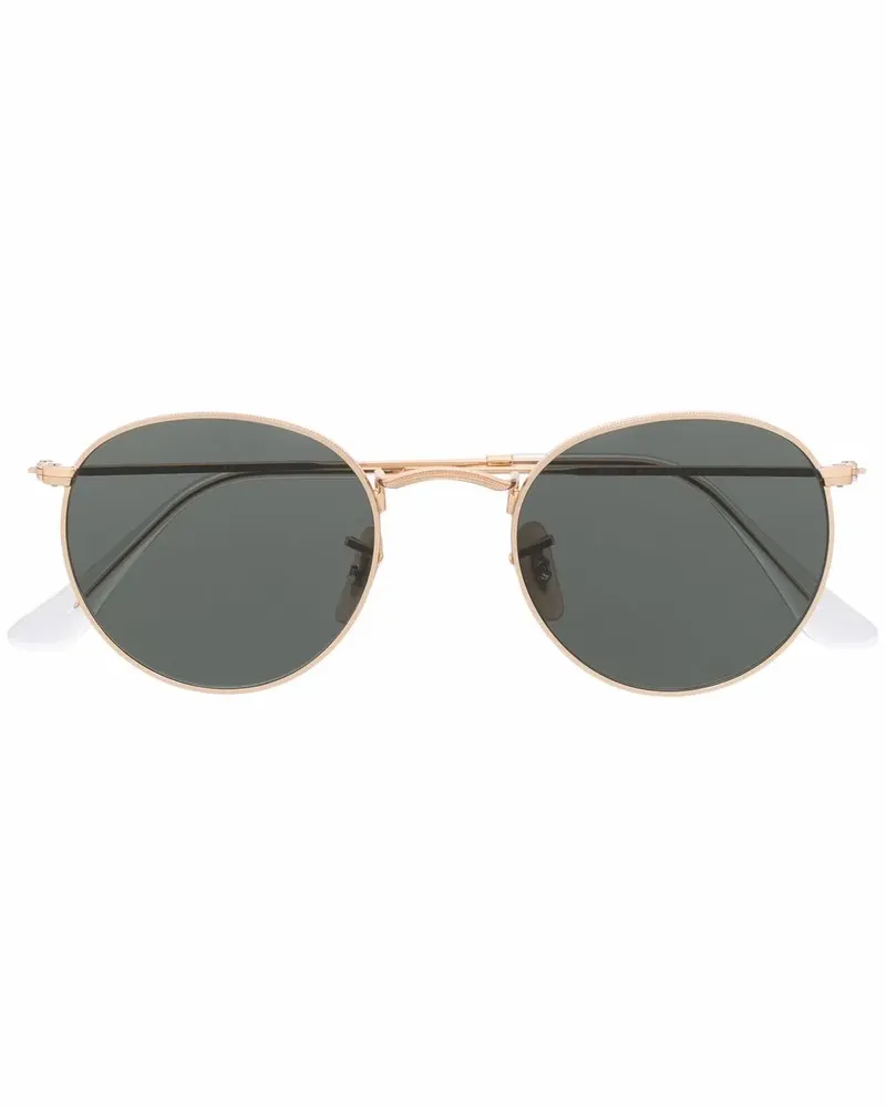 Ray Ban Sonnenbrille mit rundem Gestell - Gold Gold