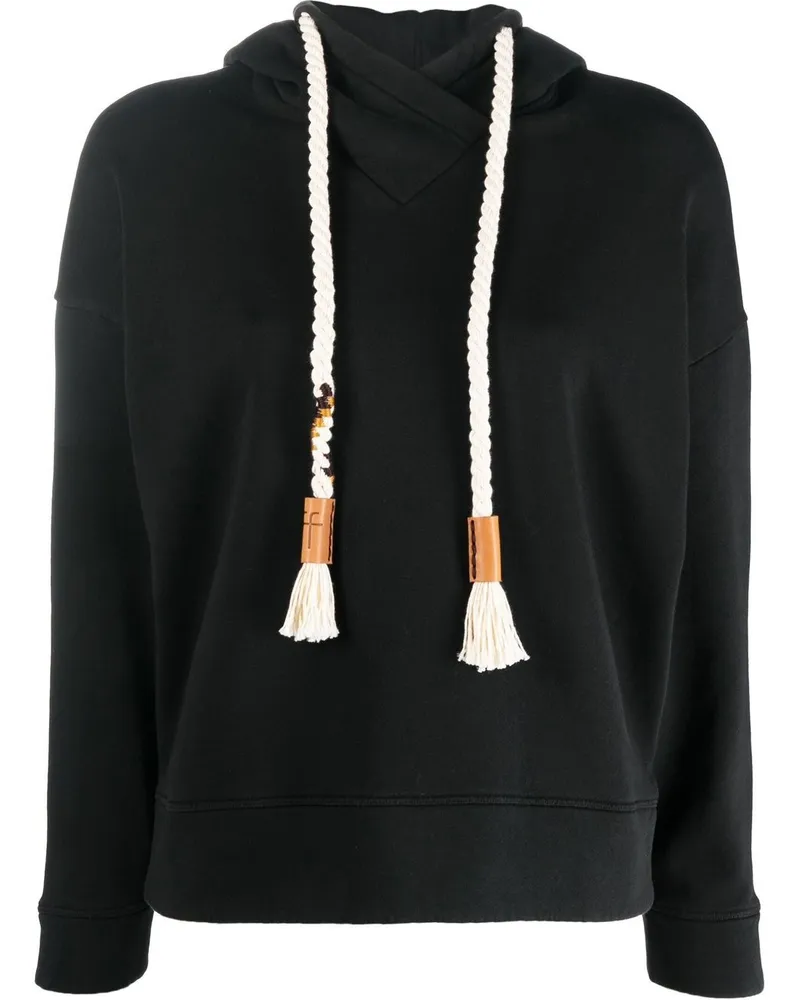 forte_forte Hoodie mit Seilkordel - Schwarz Schwarz