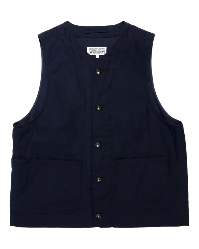 Engineered Garments Weste mit Knopfverschluss - Blau Blau