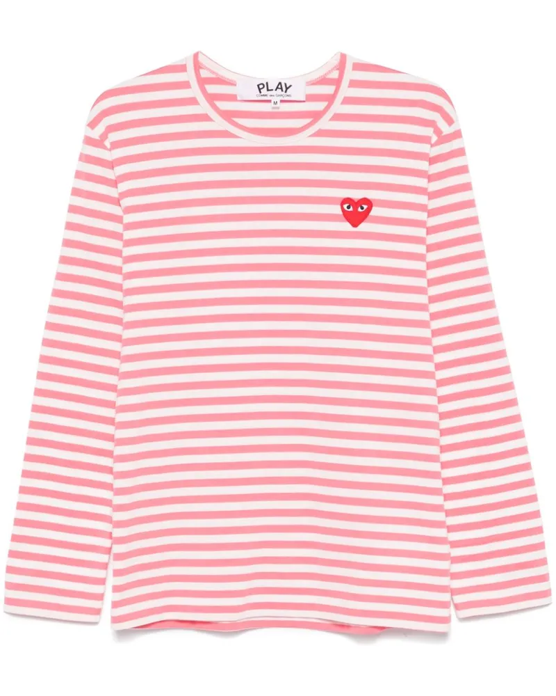 Comme des Garçons Gestreiftes T-Shirt - Rosa Rosa