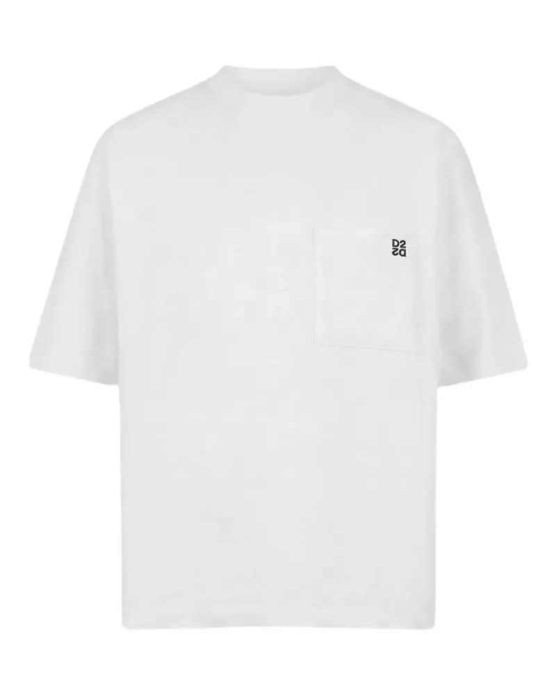 Dsquared2 D2 T-Shirt mit Tasche - Weiß Weiß