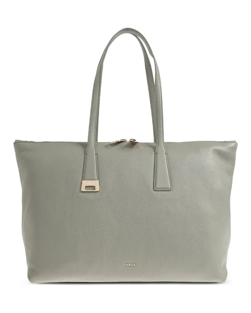 Furla large Olivia pebbled tote bag - Grau Grau