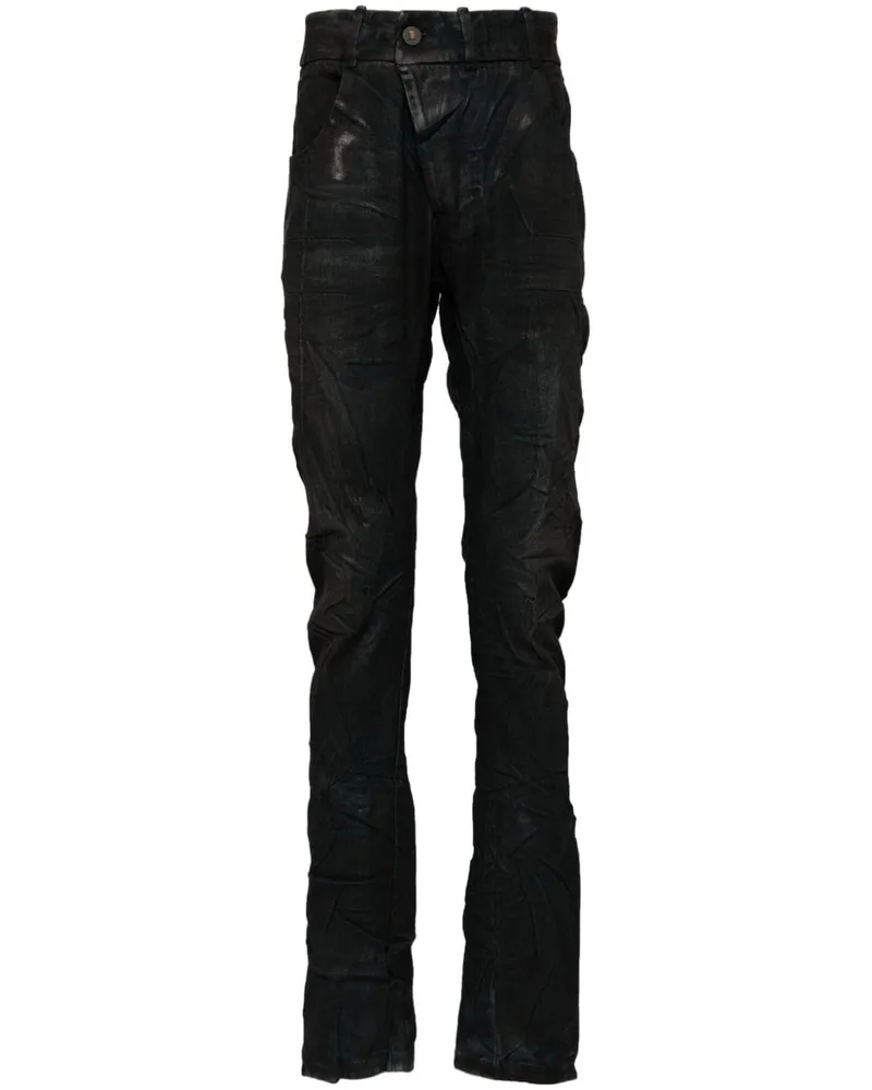 Boris Bidjan Saberi Skinny-Jeans mit tiefem Schritt Schwarz