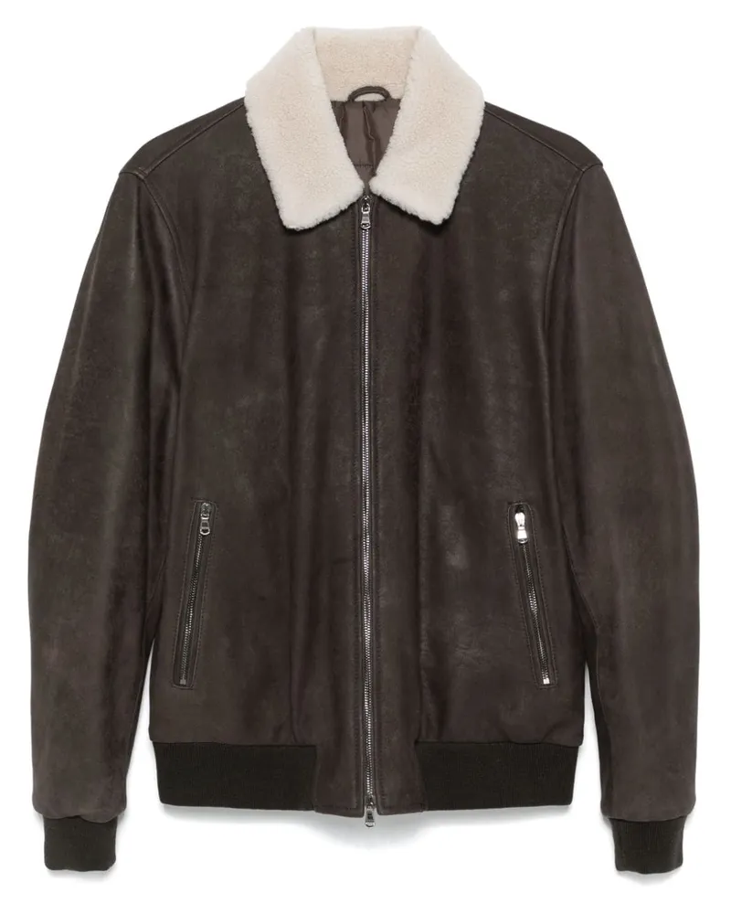 BARBA Bomberjacke aus Leder - Braun Braun