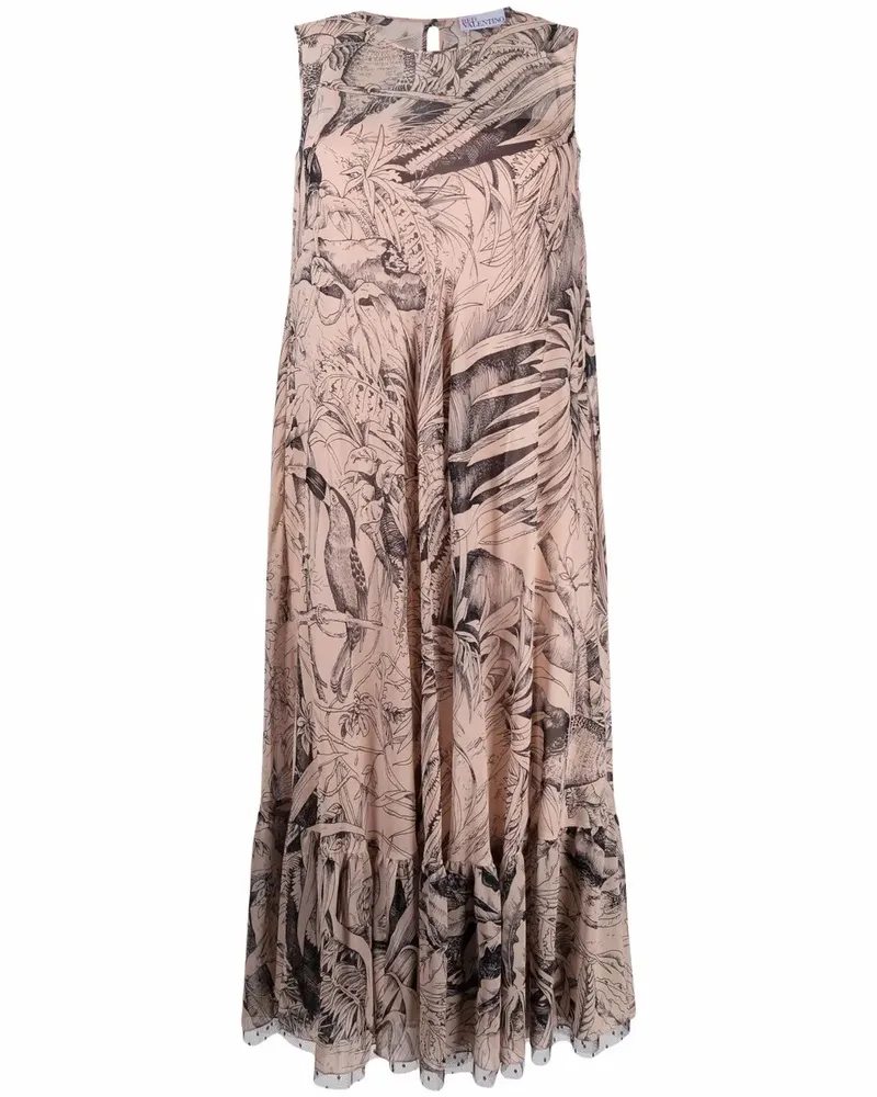 RED Valentino Maxikleid mit Dschungel-Print - Nude Nude