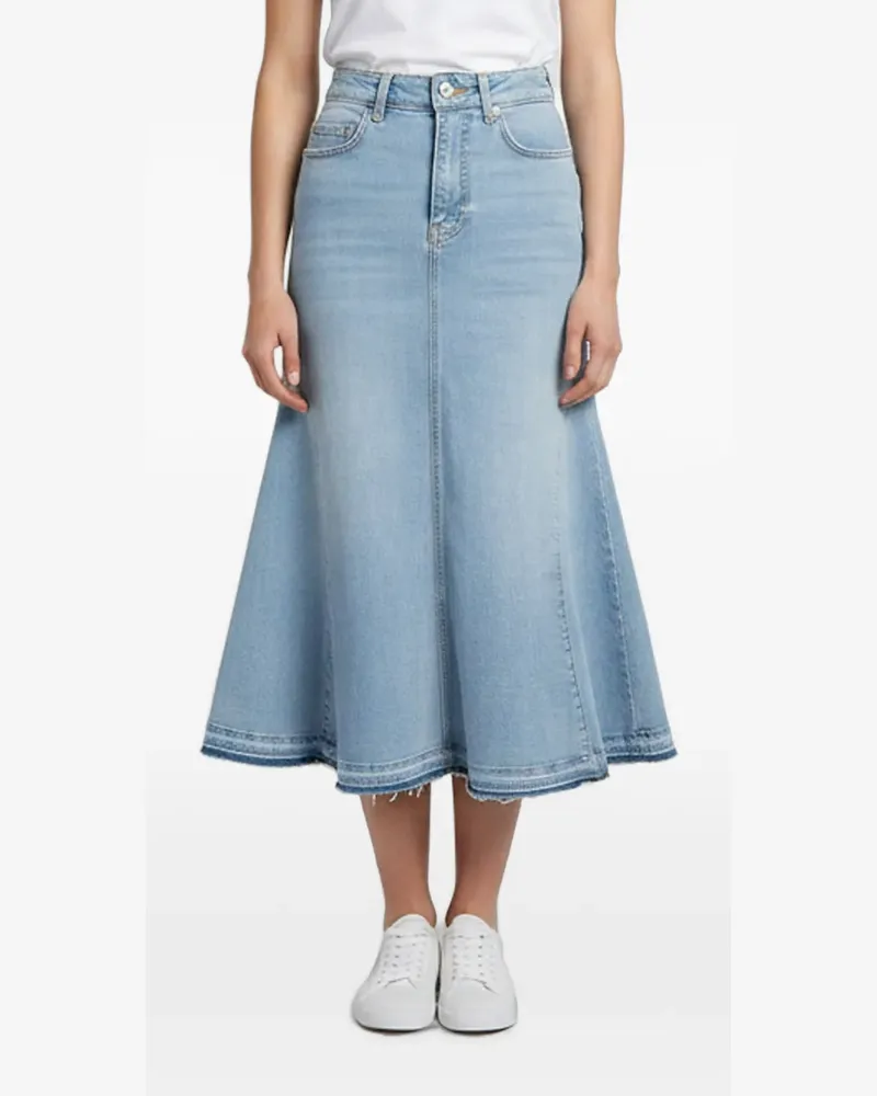 Ganni flared midi skirt - Blau Blau