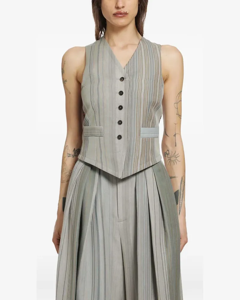 Vivienne Westwood liberty striped waistcoat - Grau Grau