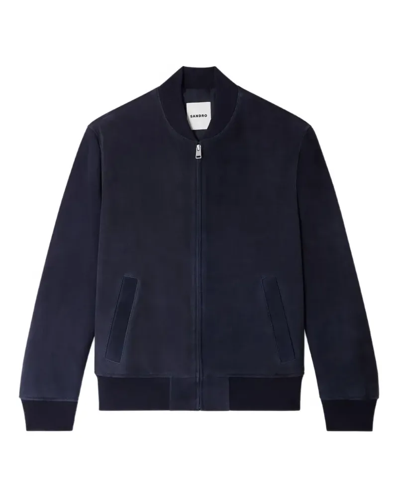 Sandro Wildlederjacke mit Reißverschluss - Blau Blau