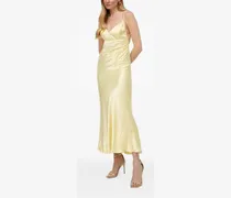 Rückenfreies Satinkleid - Gelb