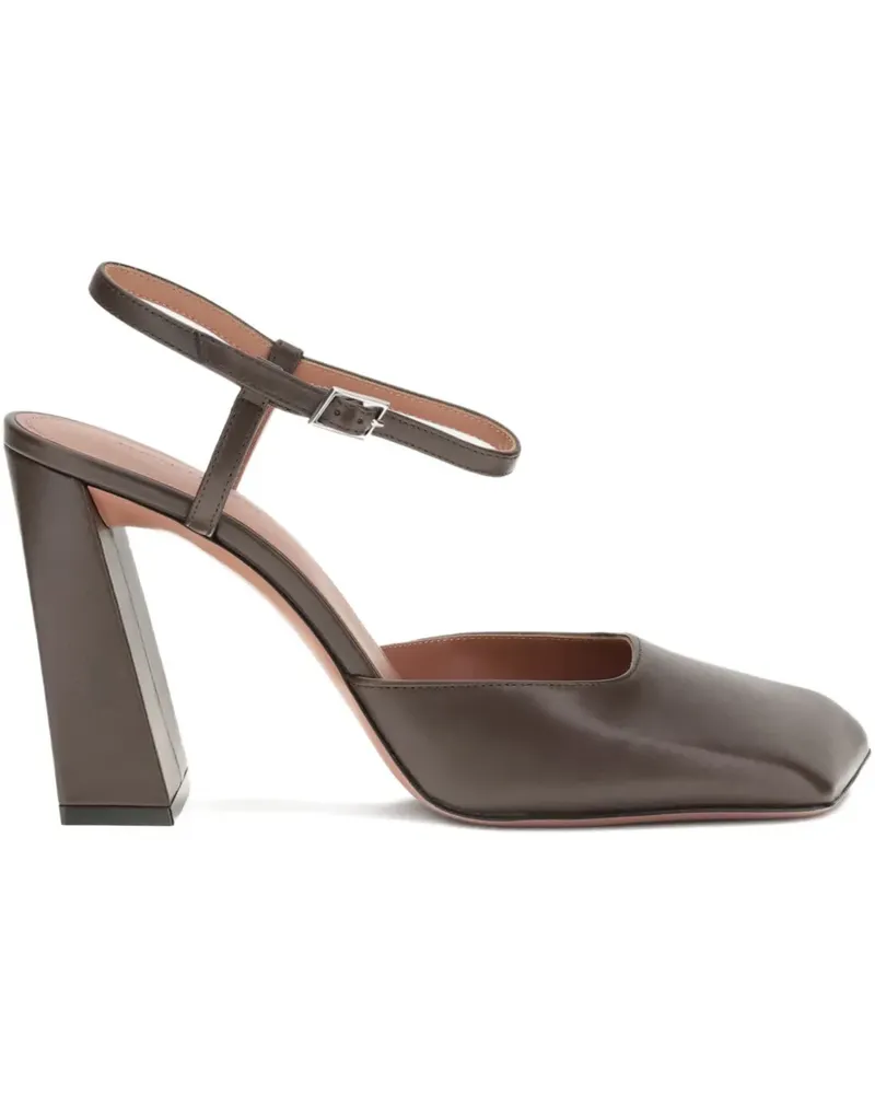 Amina Muaddi Charlotte Pumps 95mm - Braun Braun