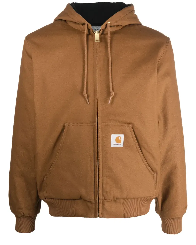 Carhartt WIP Kapuzenjacke mit Logo-Patch - Braun Braun