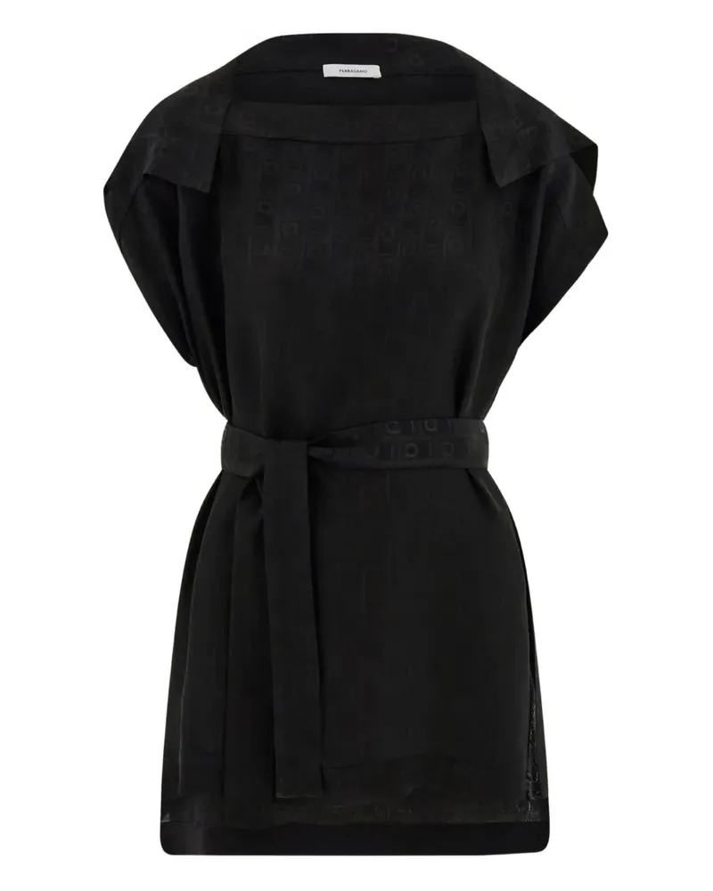 Ferragamo Bluse mit Monogramm - Schwarz Schwarz