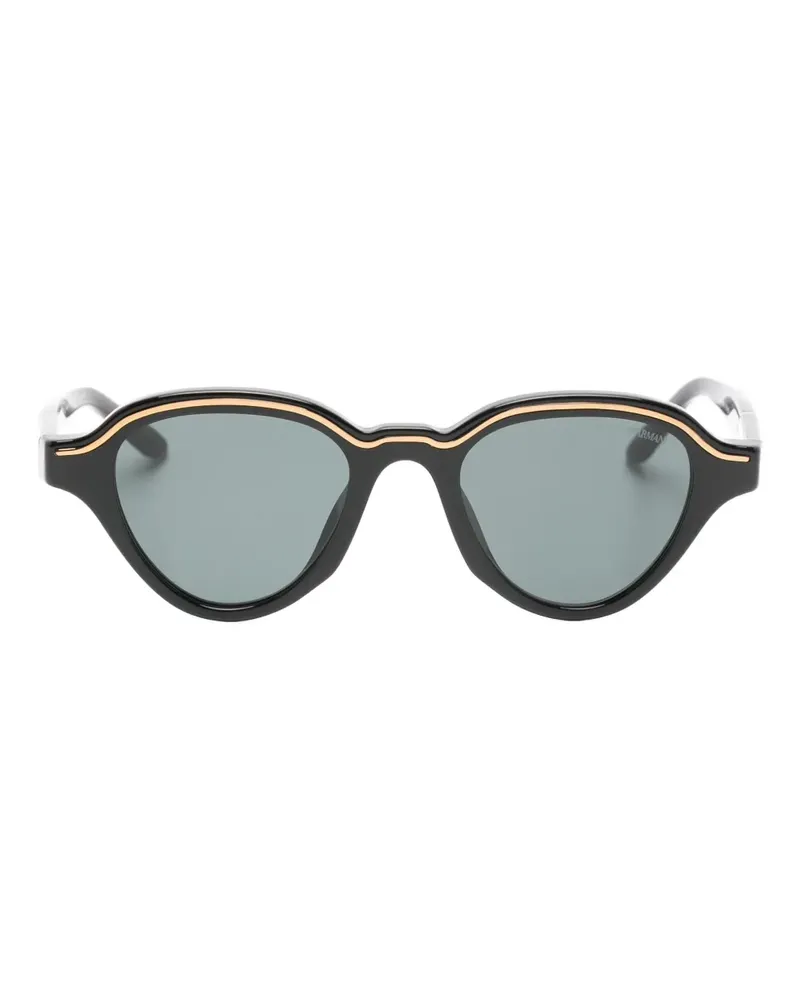 Emporio Armani Sonnenbrille mit geometrischem Gestell - Schwarz Schwarz